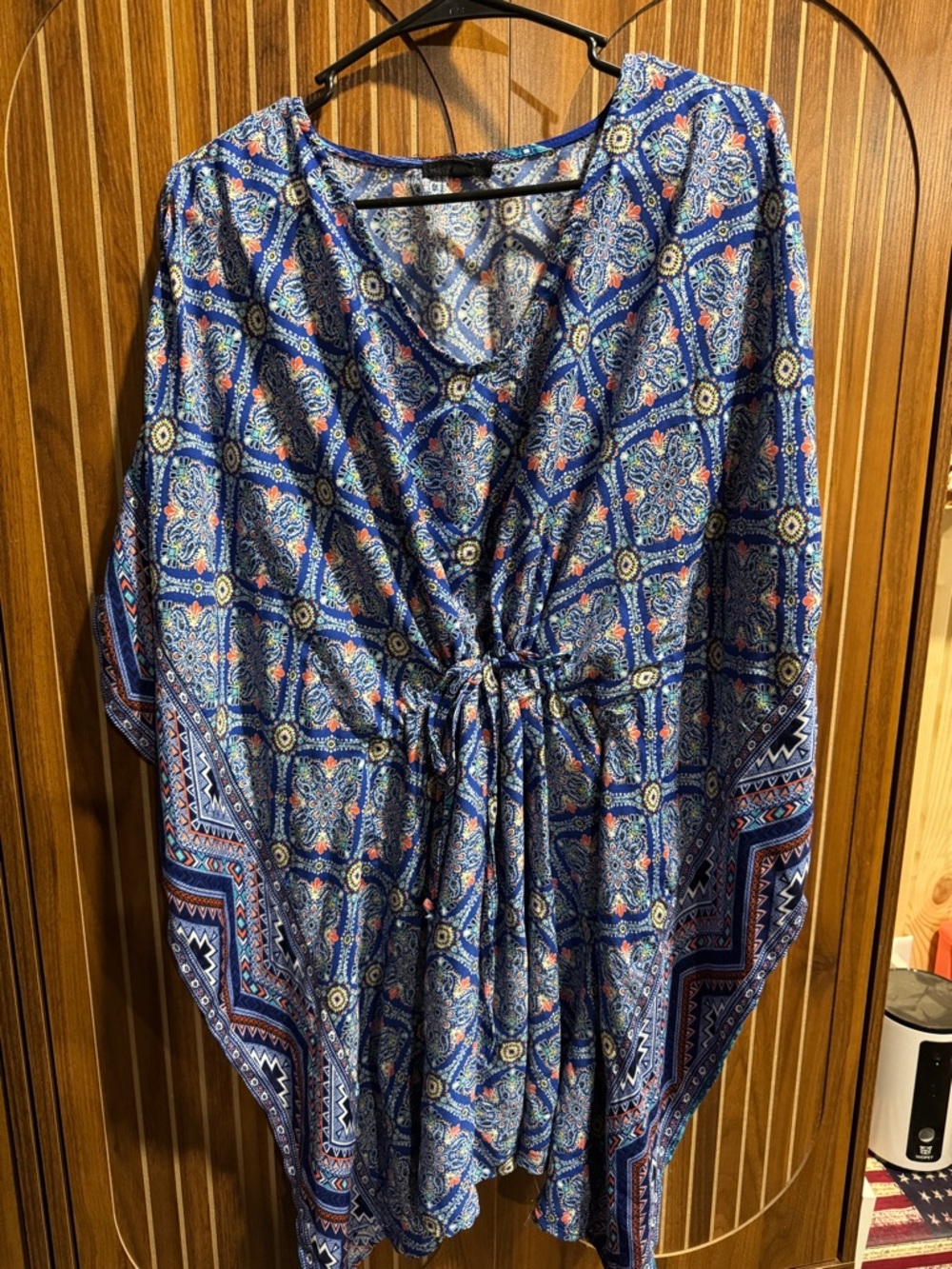 Boho Blue Paisley Drawstring Swim Coverup - Bloop